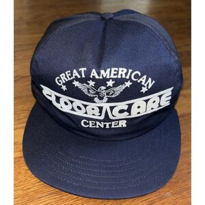 VTG Great American Floor Care Snapback Navy White 1980s Made In WV USA Eagle‎